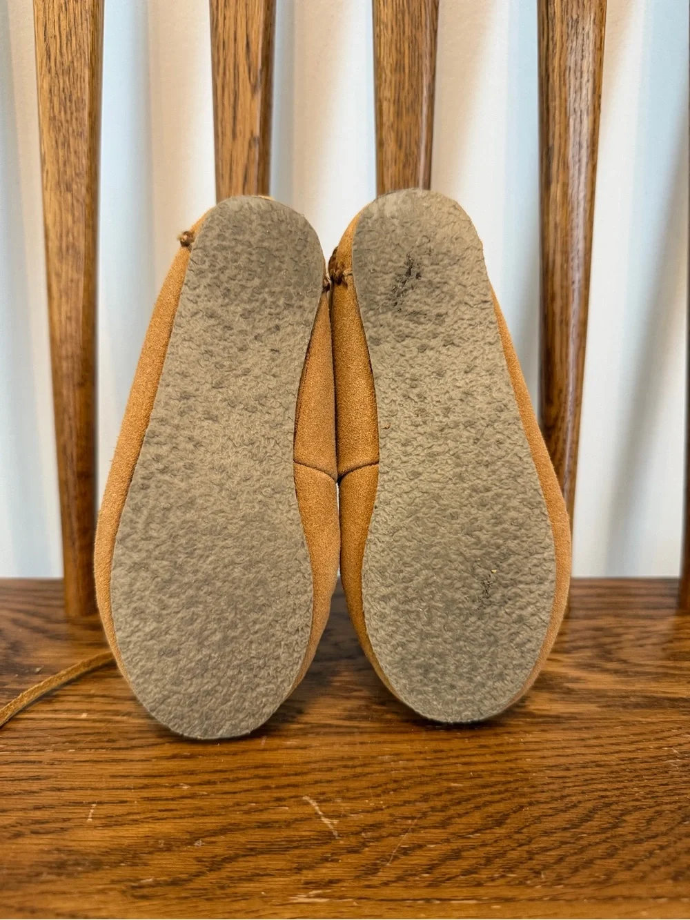 Minnetonka Kids' Moccasin Slippers - Tan Suede - Size 10 (Toddler/Little Kid)